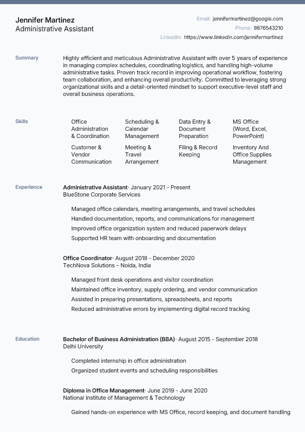Corporate template preview