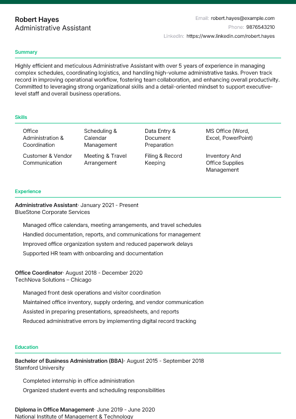 Underlined template preview