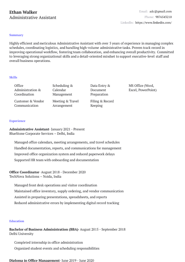 Polished template preview