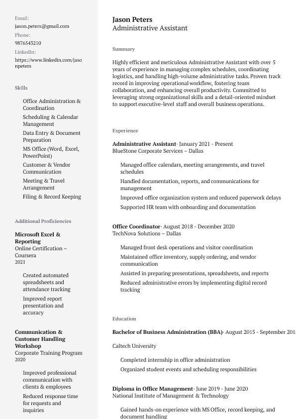 Polished template preview