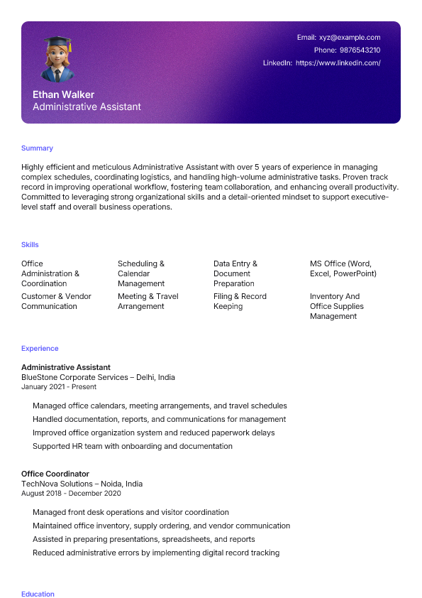 Modern Accent template preview