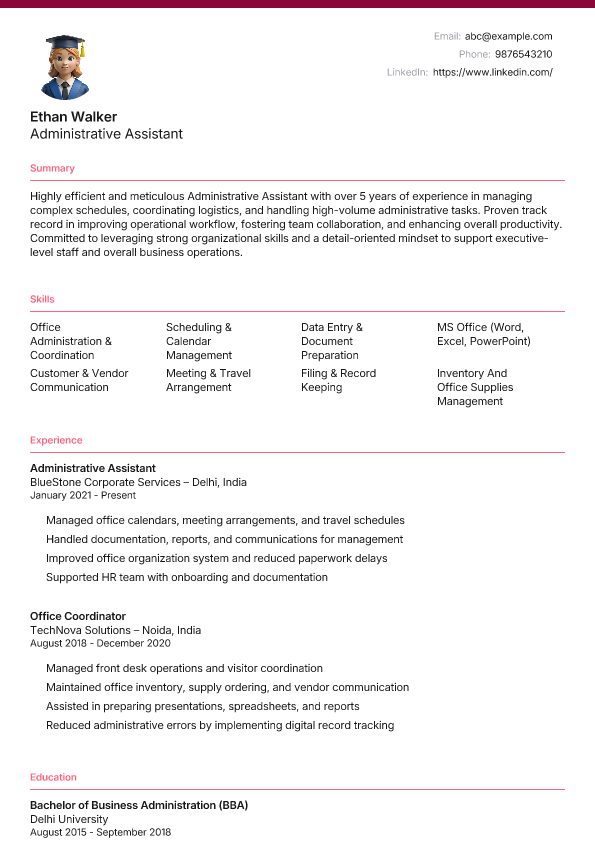 Underlined template preview