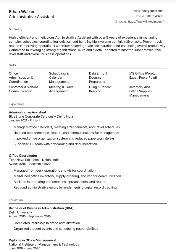 Classic template preview