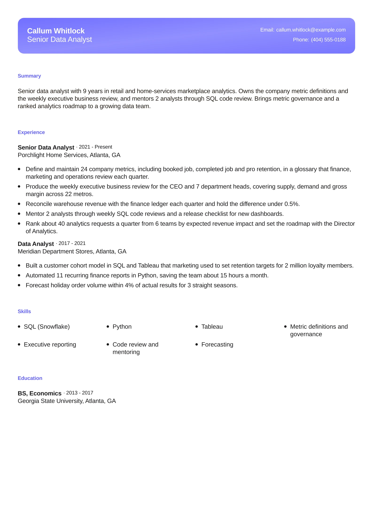 Senior Data Analyst