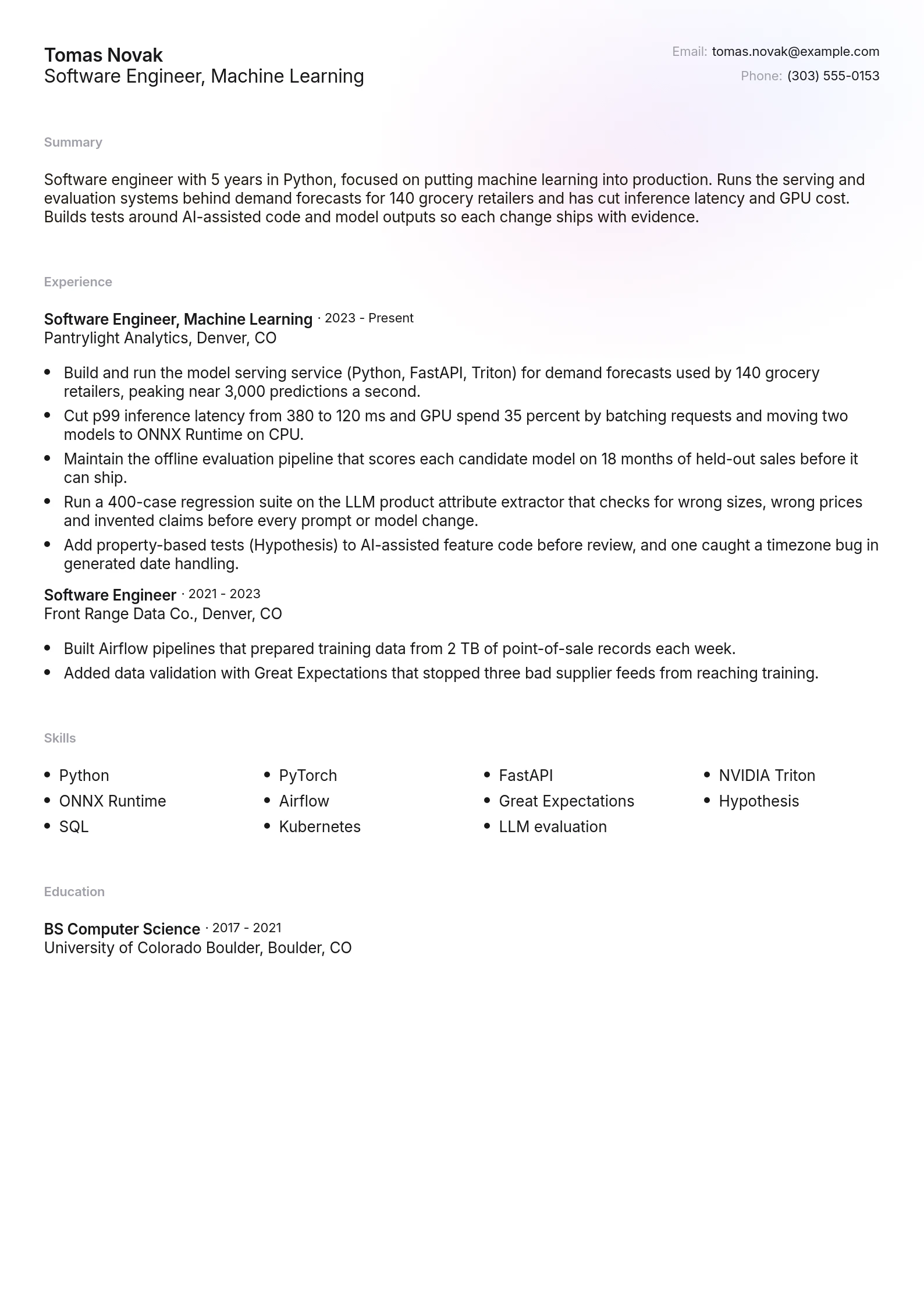 Software Engineer, Machine Learning