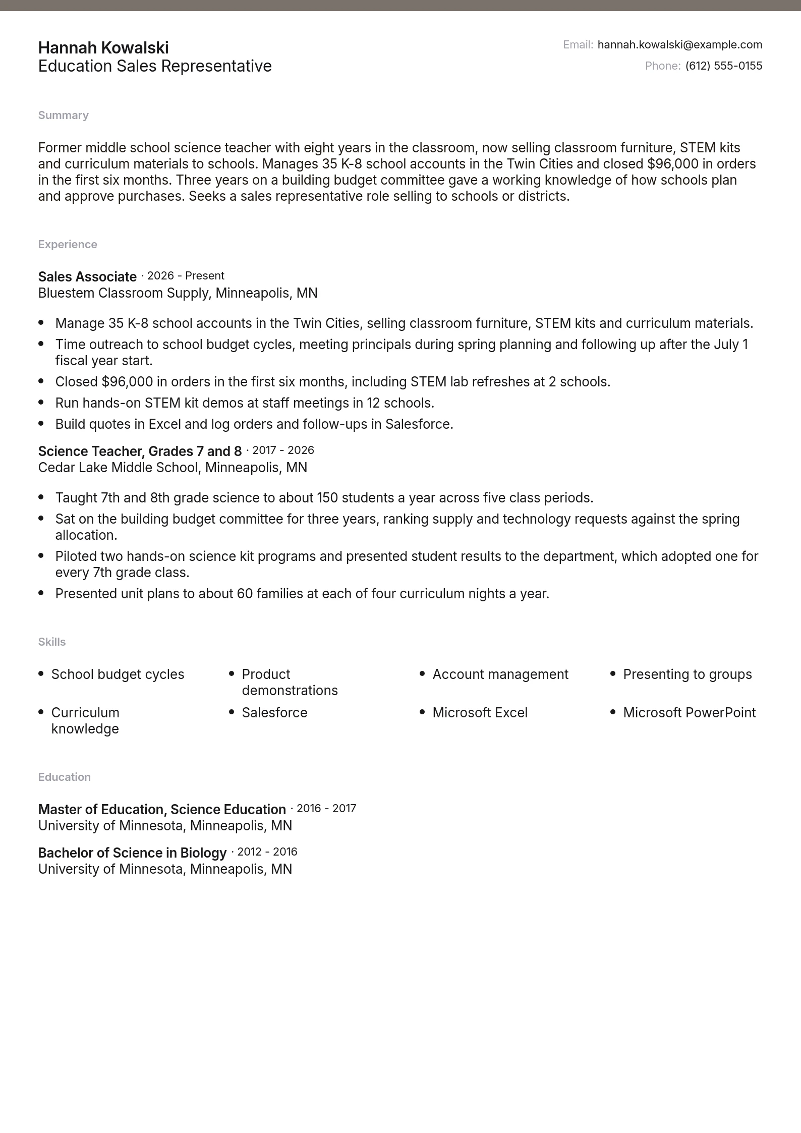 Education Sales Representative