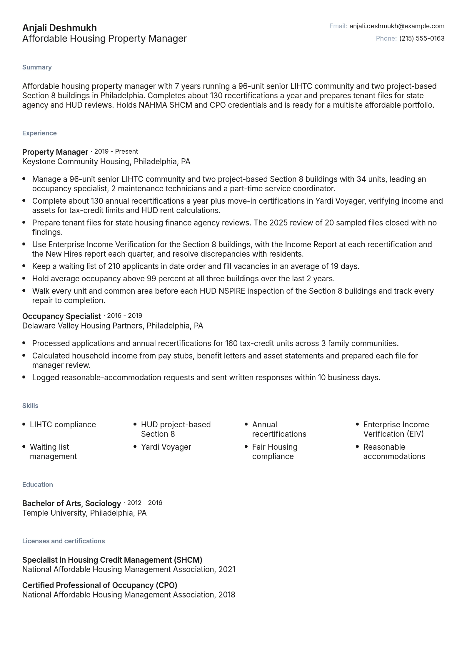 Affordable Housing Property Manager