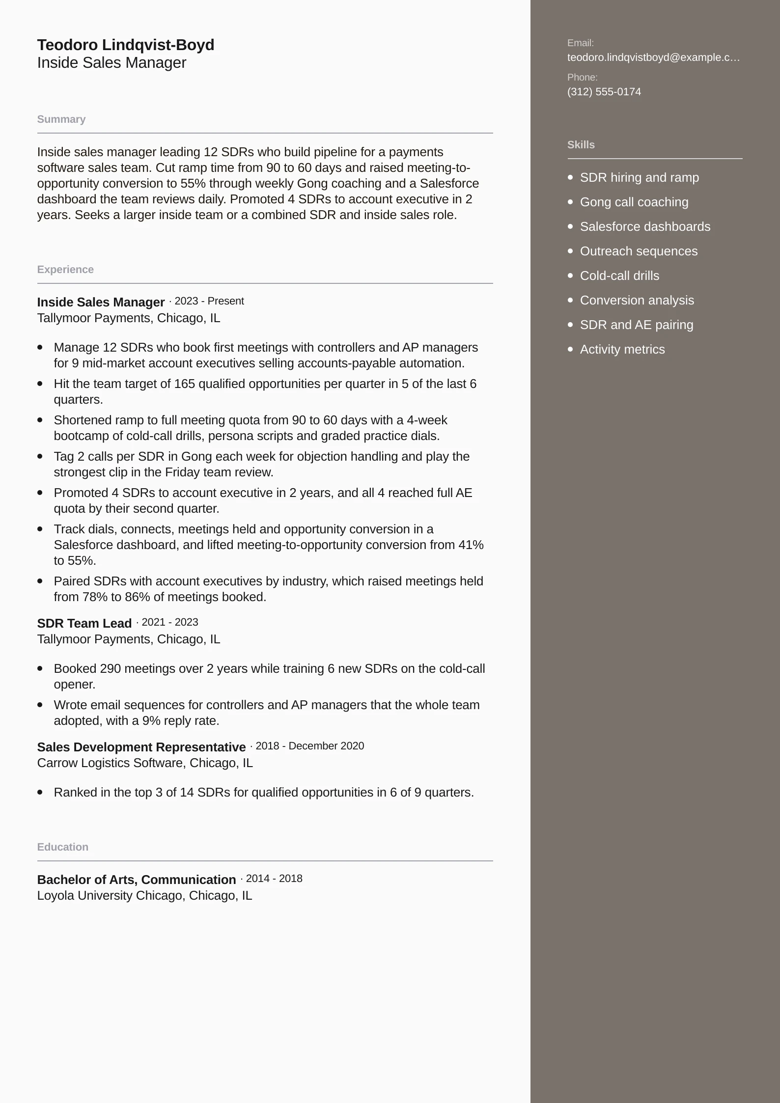 Inside Sales Manager