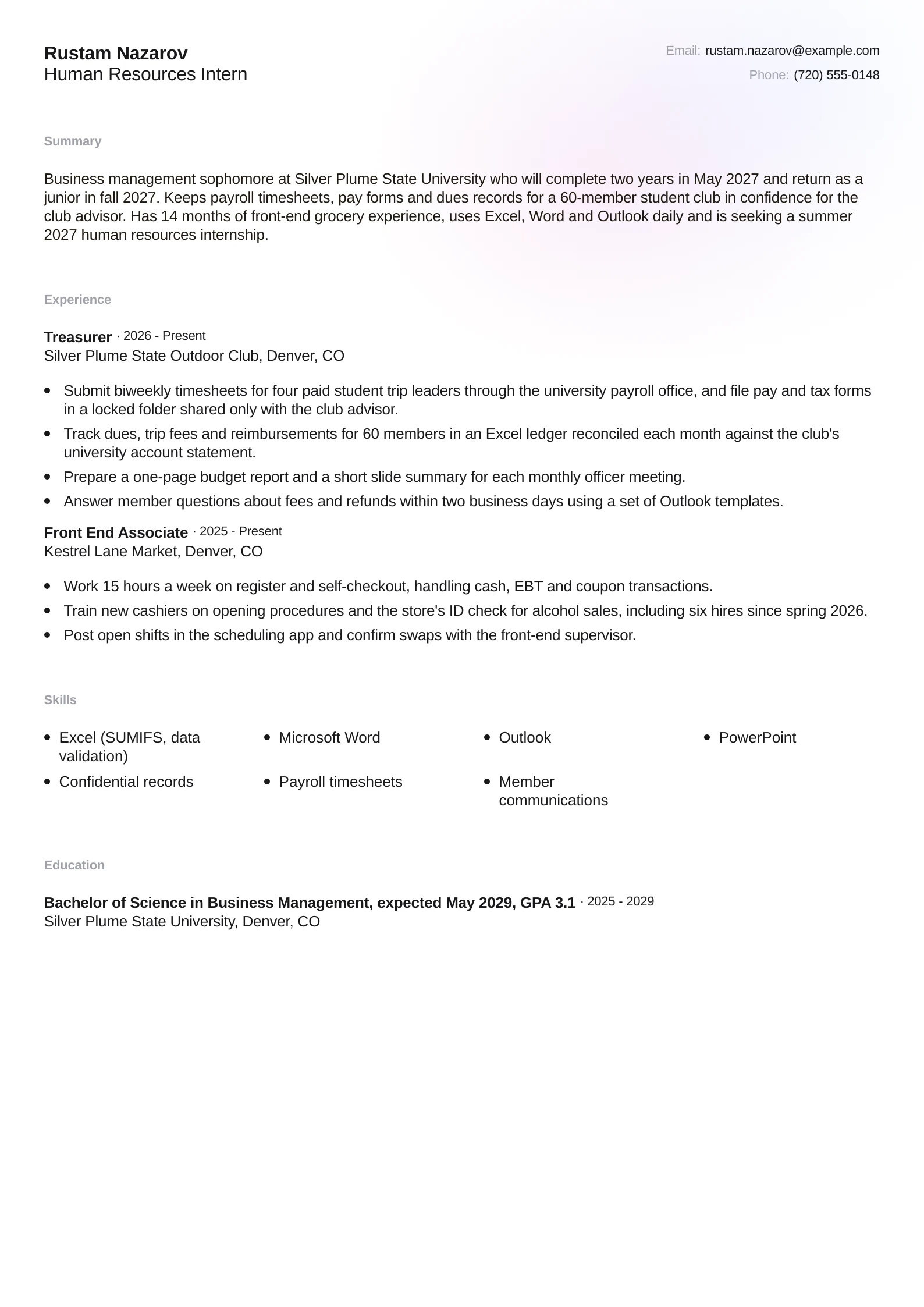Human Resources Intern