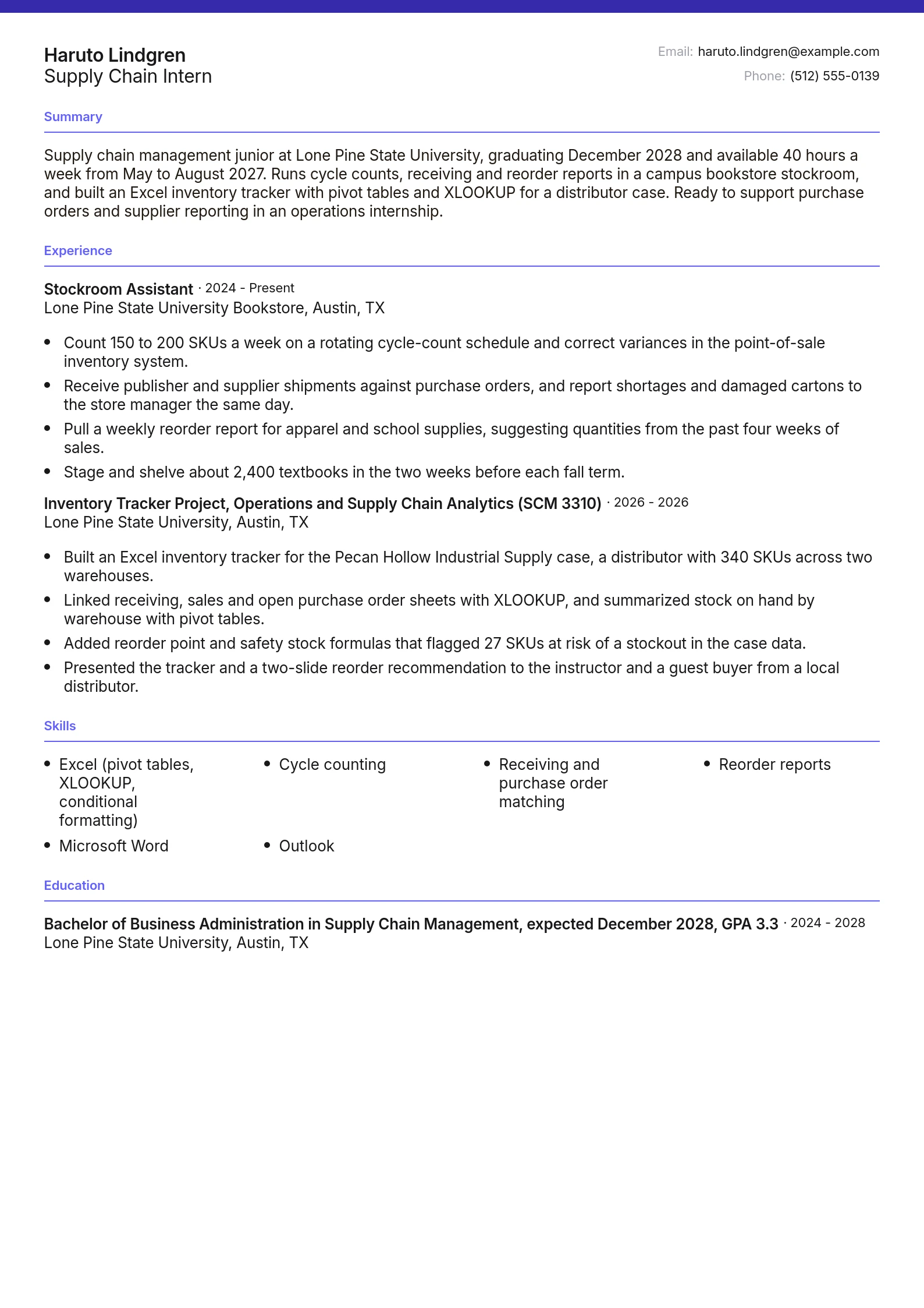 Supply Chain Intern