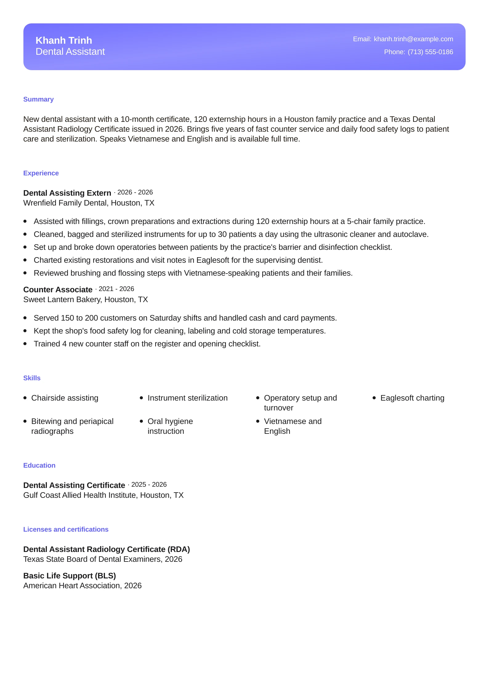Dental Assistant