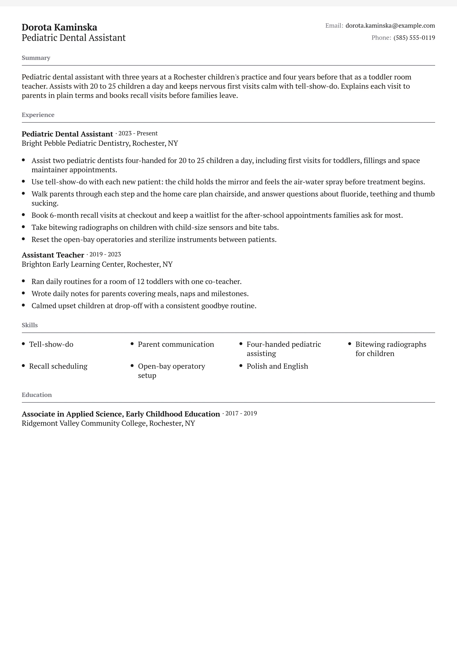 Pediatric Dental Assistant