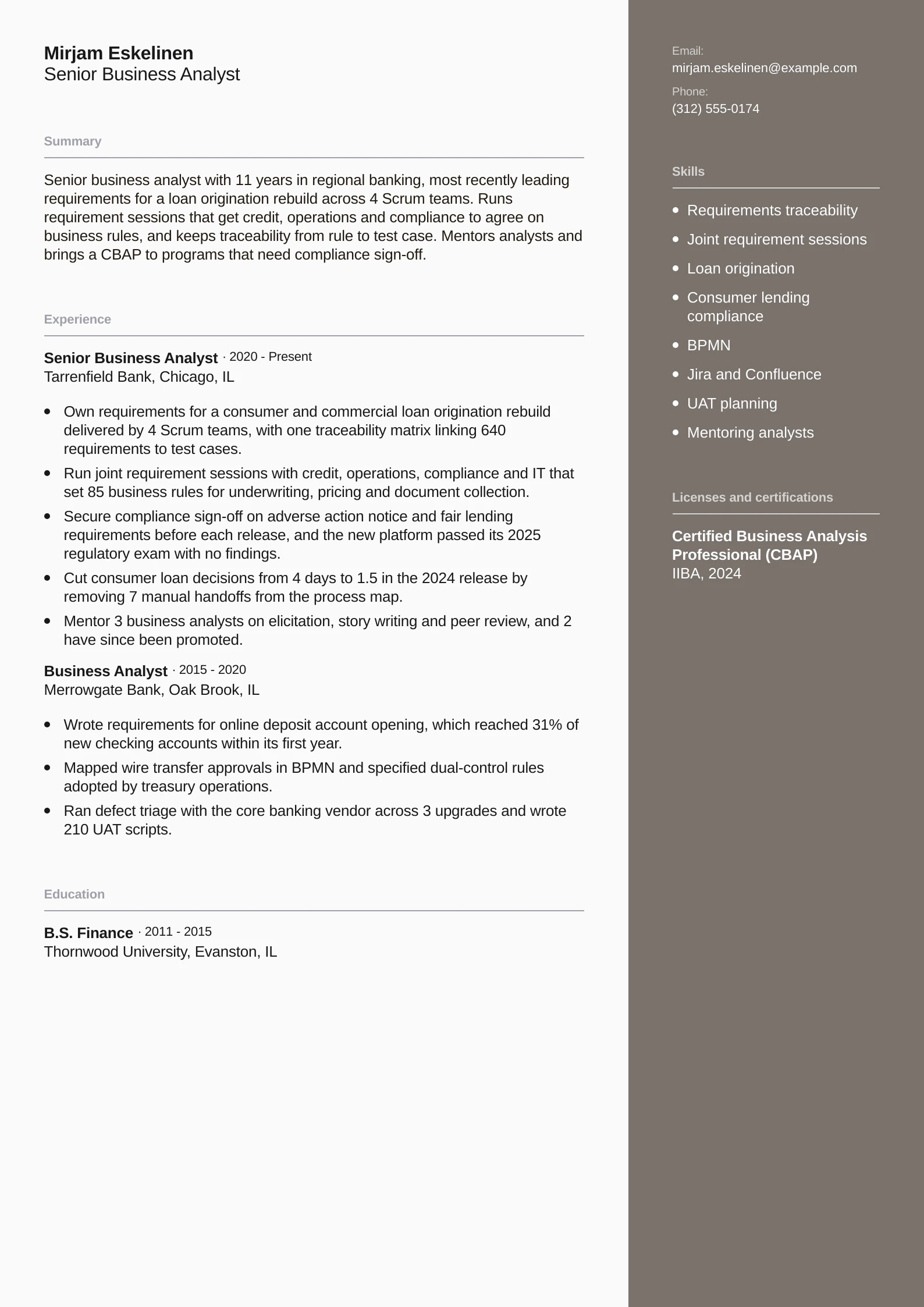 Senior Business Analyst
