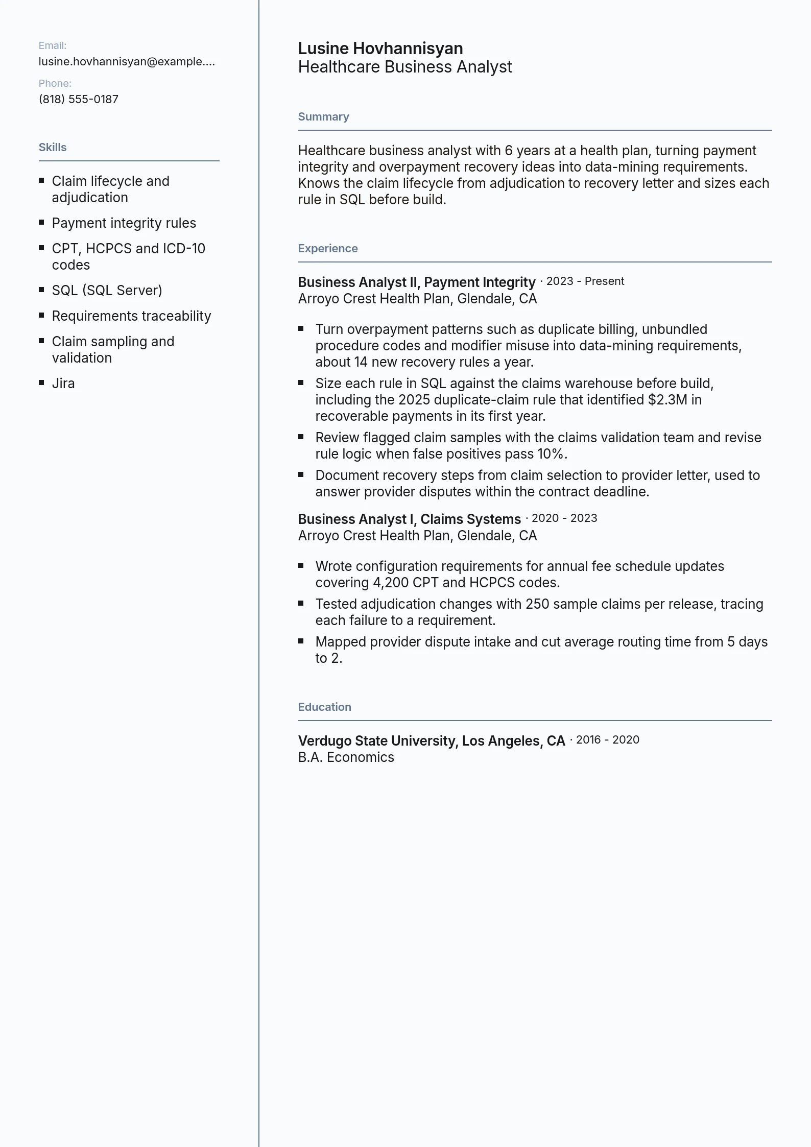 Healthcare Business Analyst