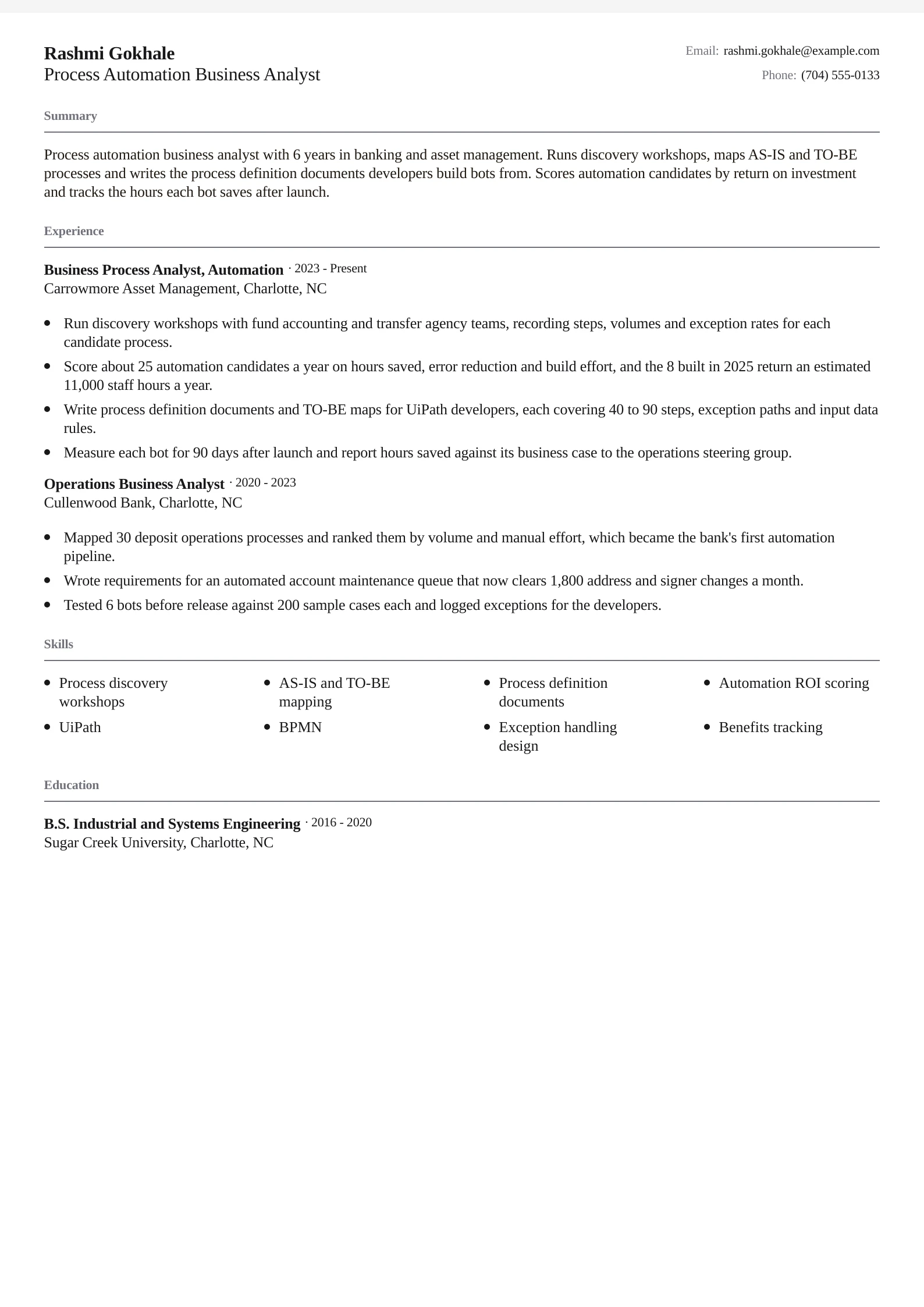 Process Automation Business Analyst