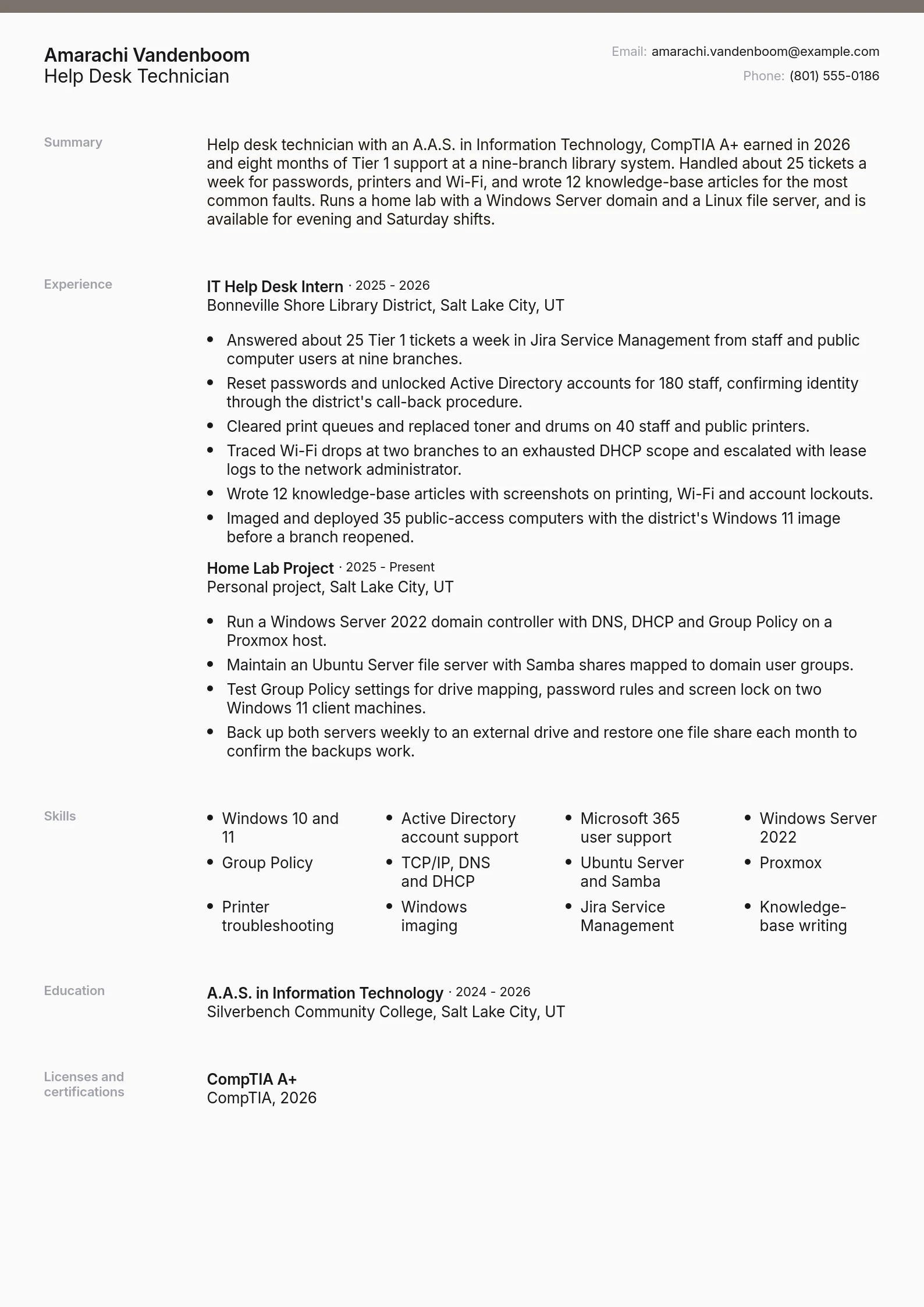 Help Desk Technician