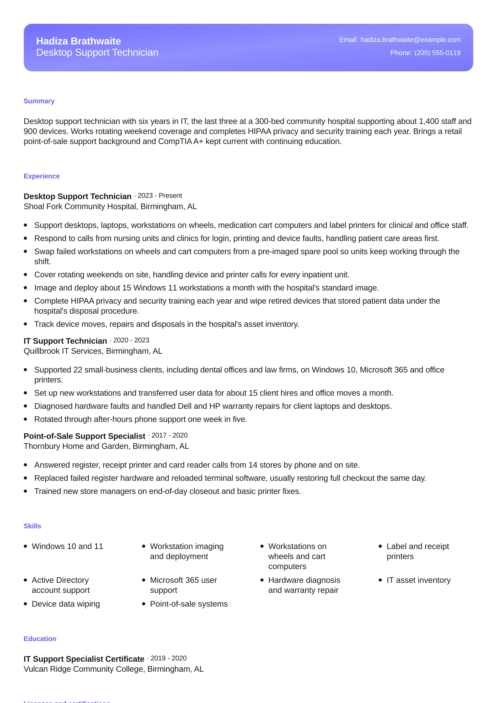 Desktop Support Technician