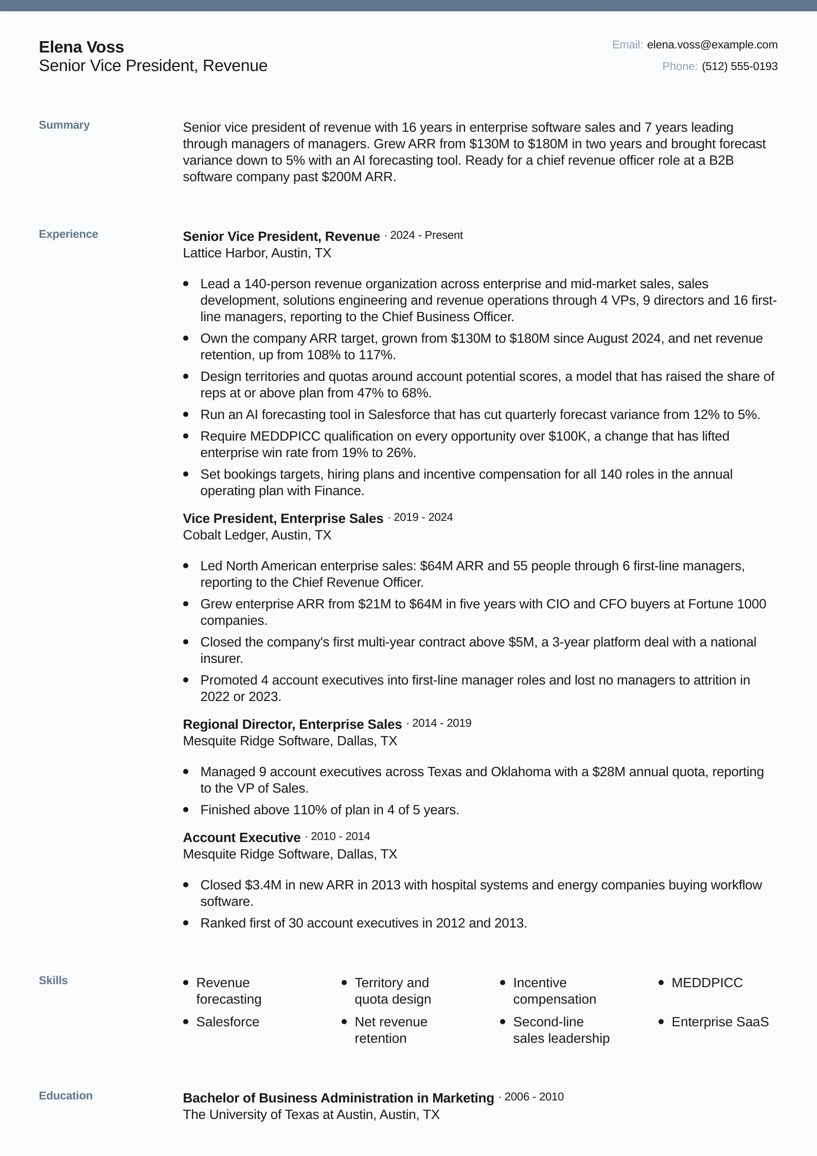 Senior Vice President, Revenue