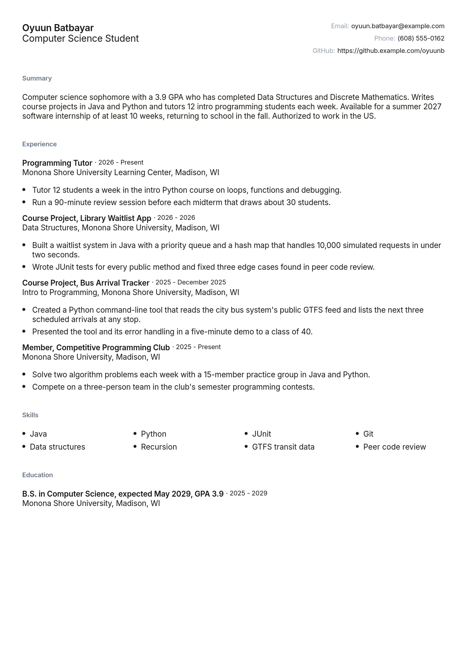 Computer Science Student