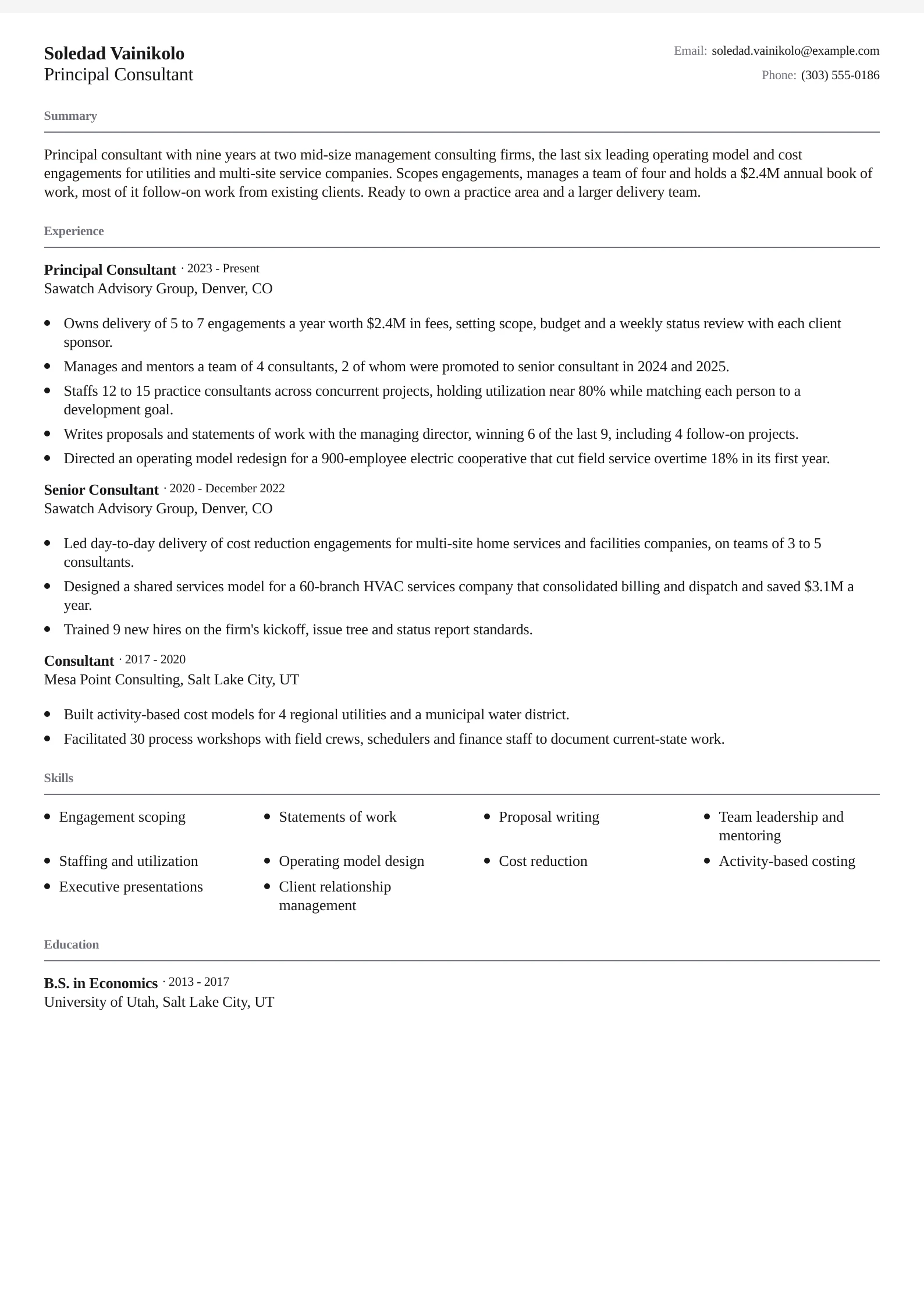 Principal Consultant