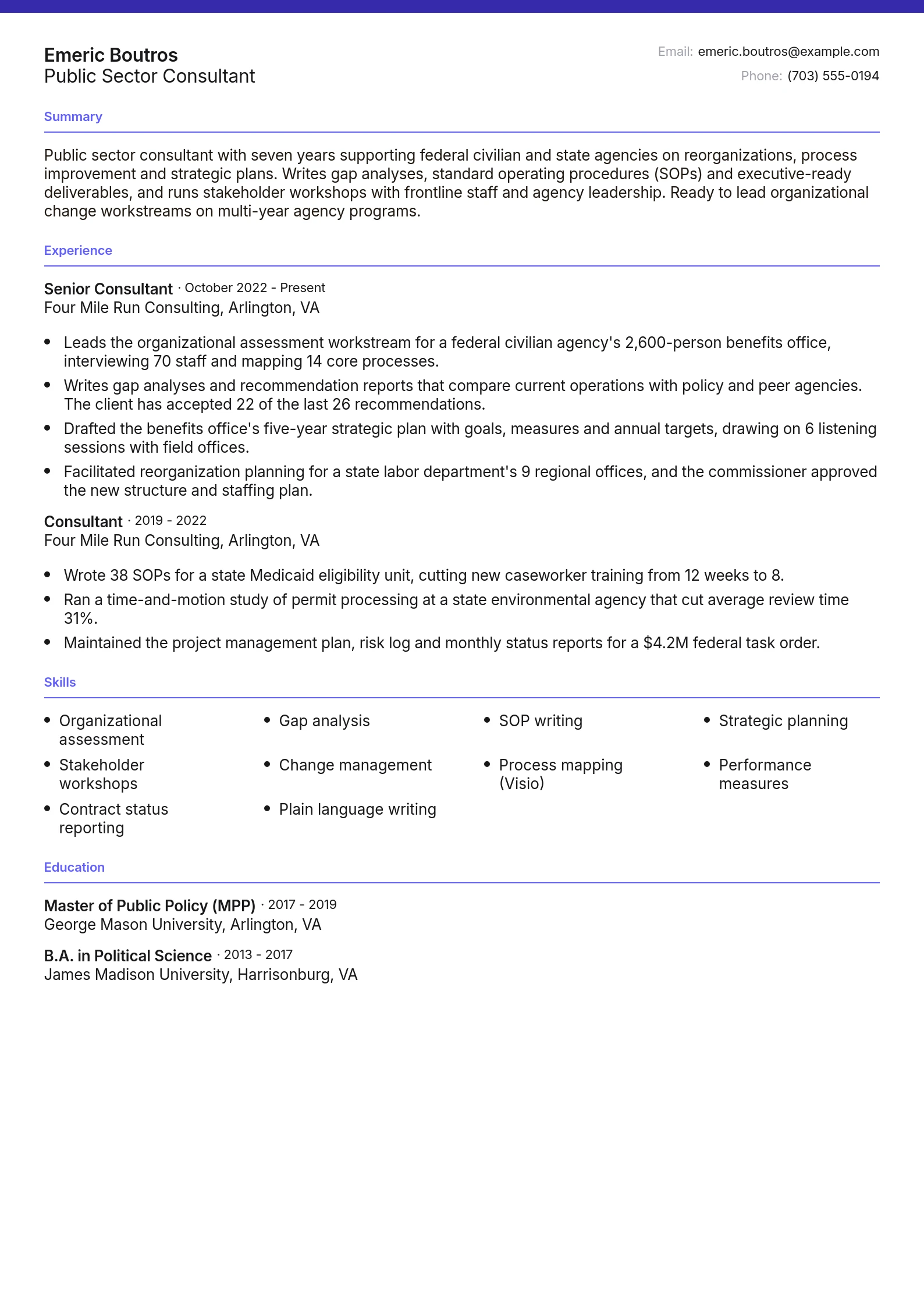 Public Sector Consultant