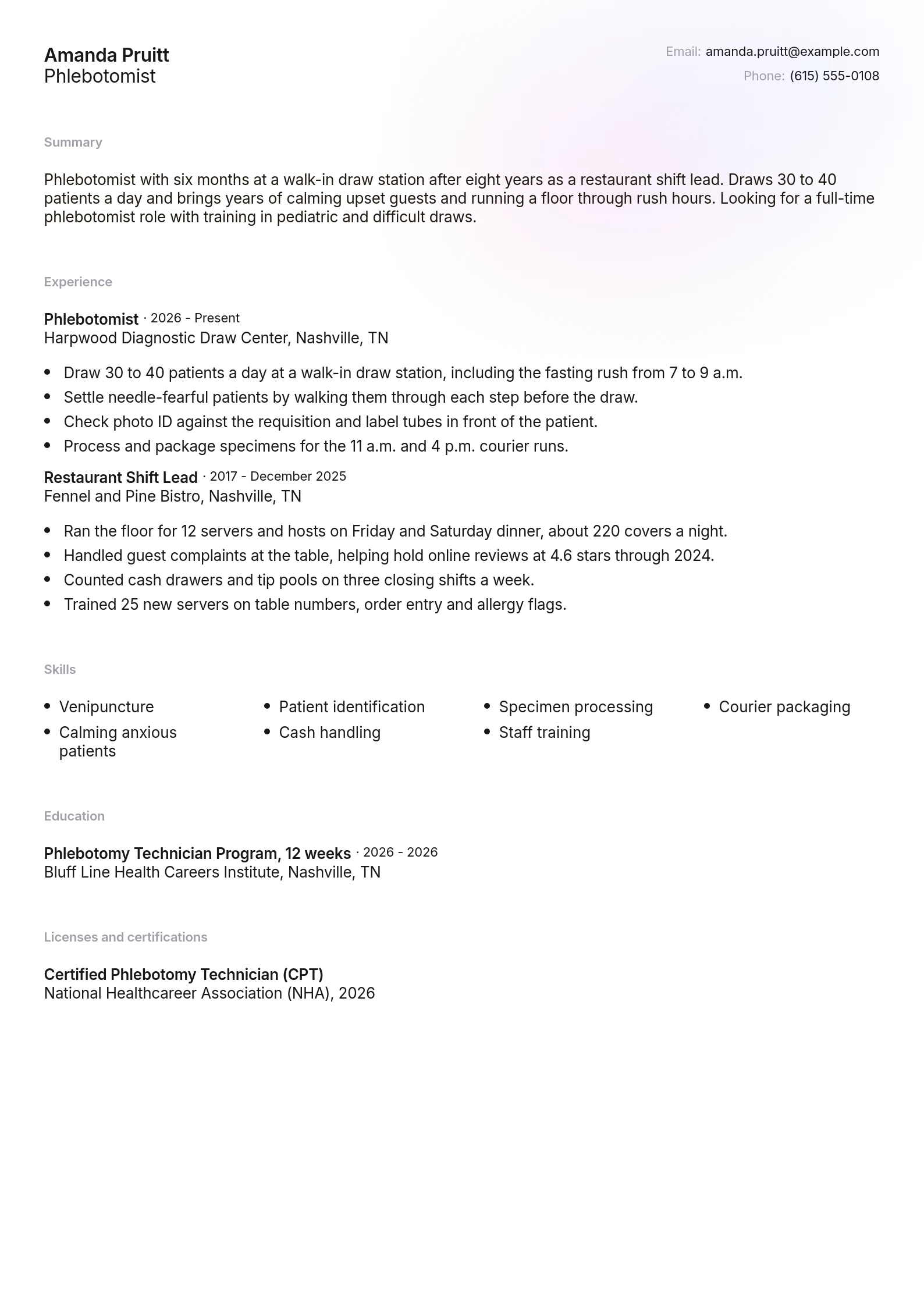 Phlebotomist