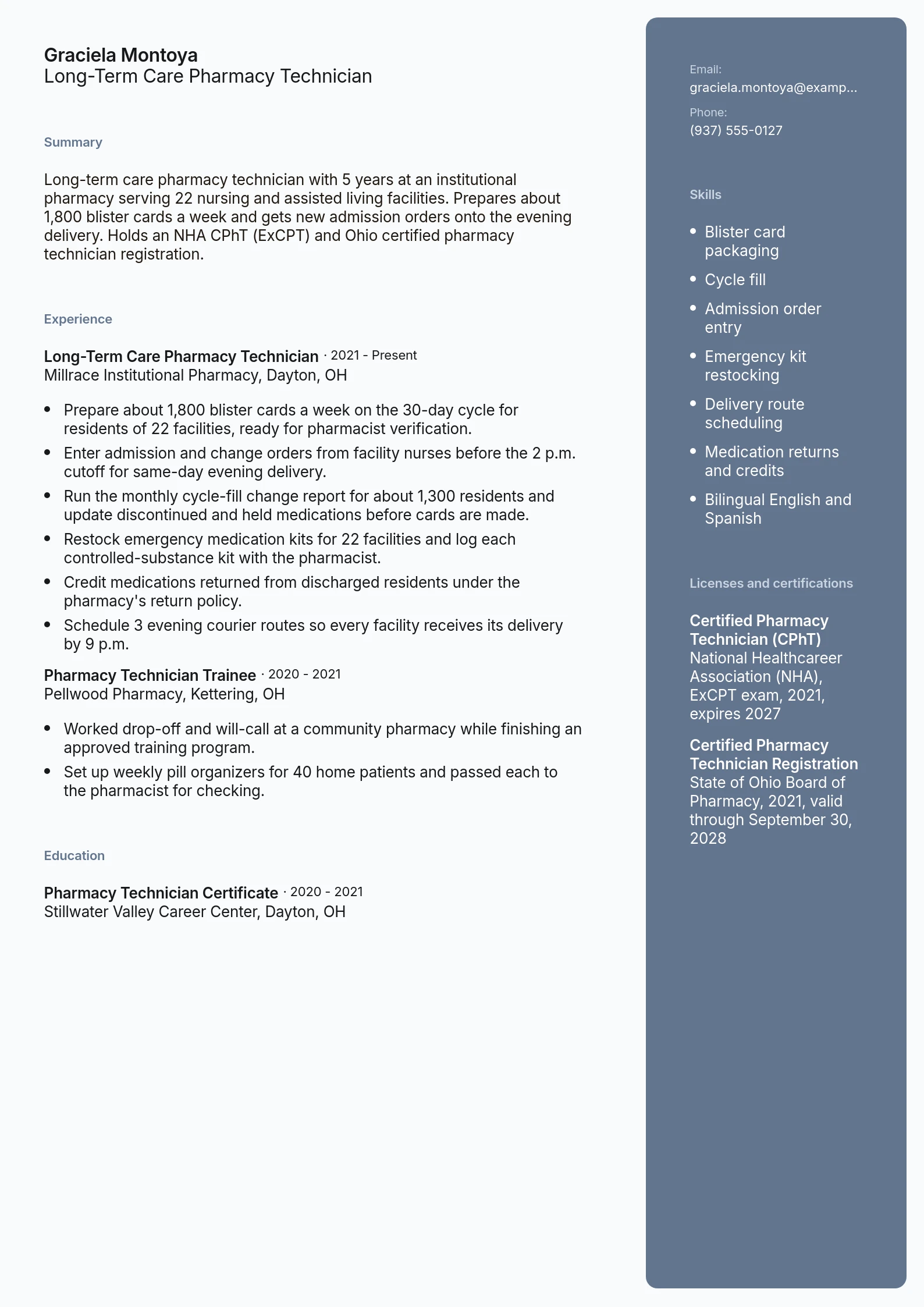 Long-Term Care Pharmacy Technician