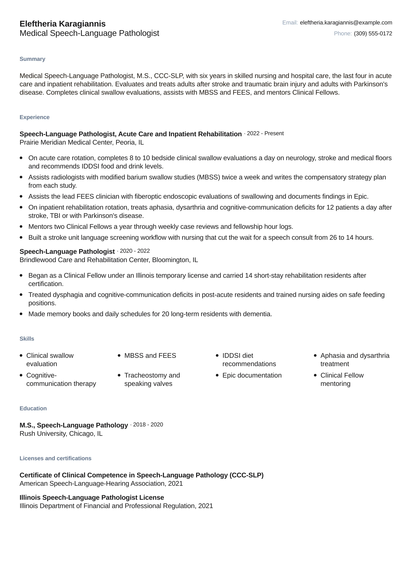 Medical Speech-Language Pathologist