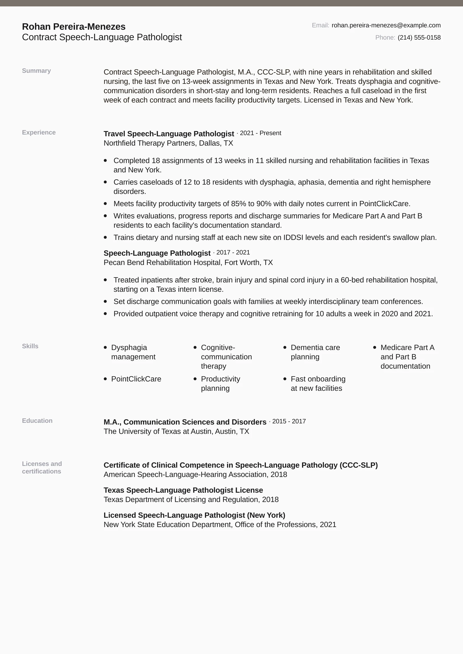 Contract Speech-Language Pathologist