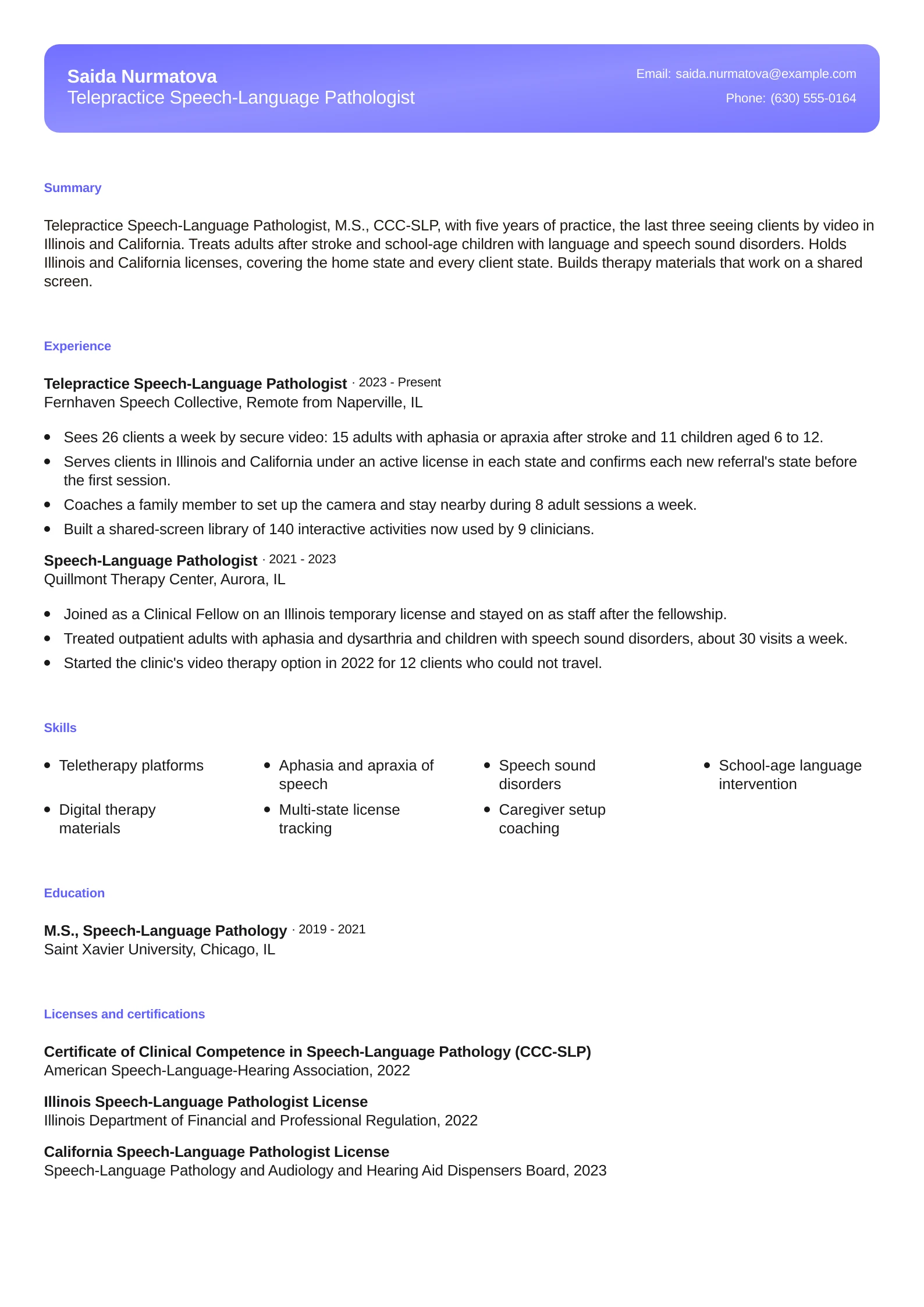 Telepractice Speech-Language Pathologist