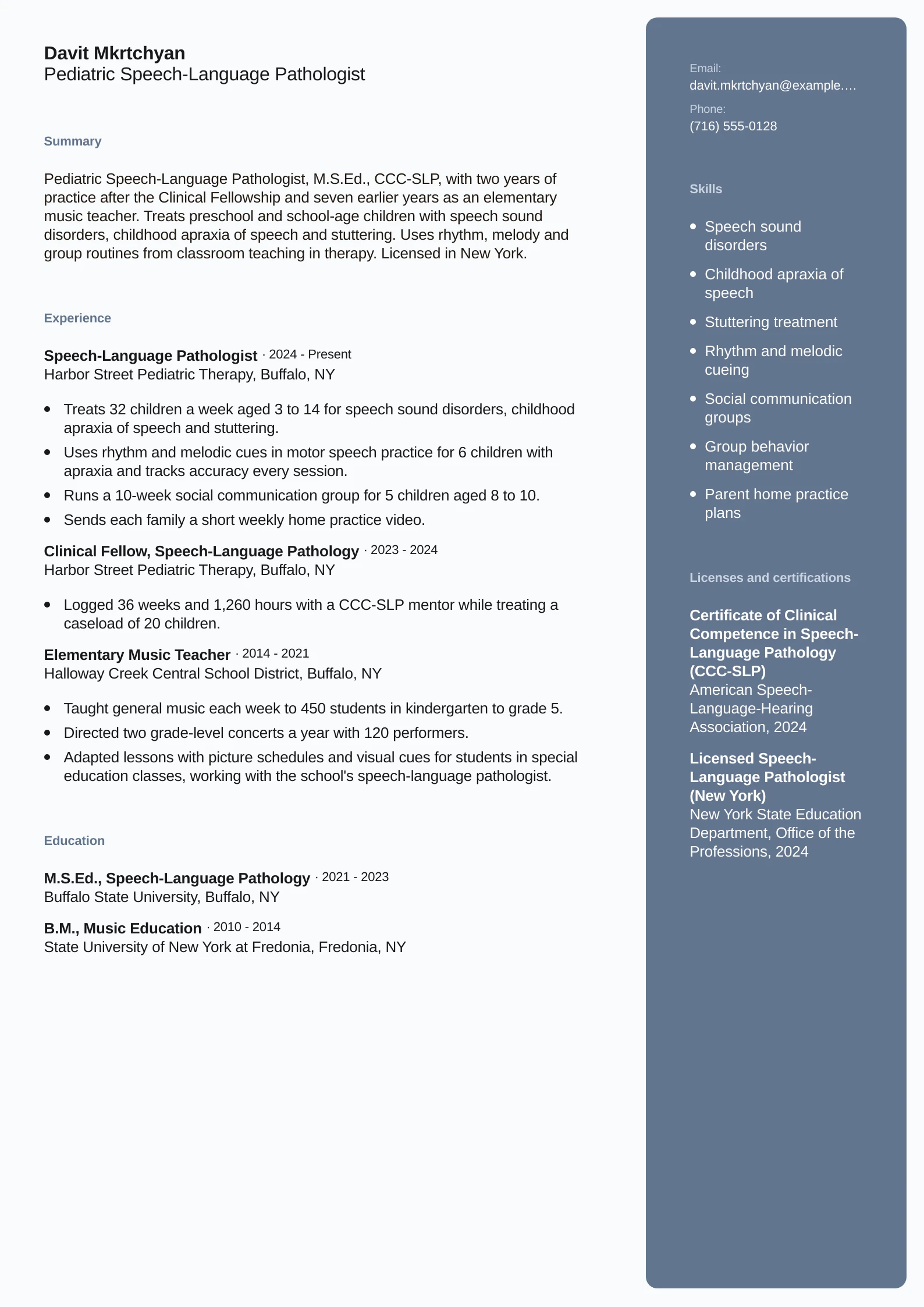 Pediatric Speech-Language Pathologist