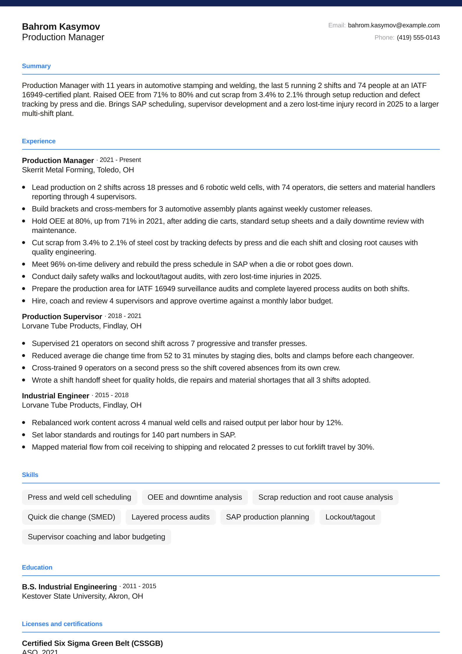 Production Manager