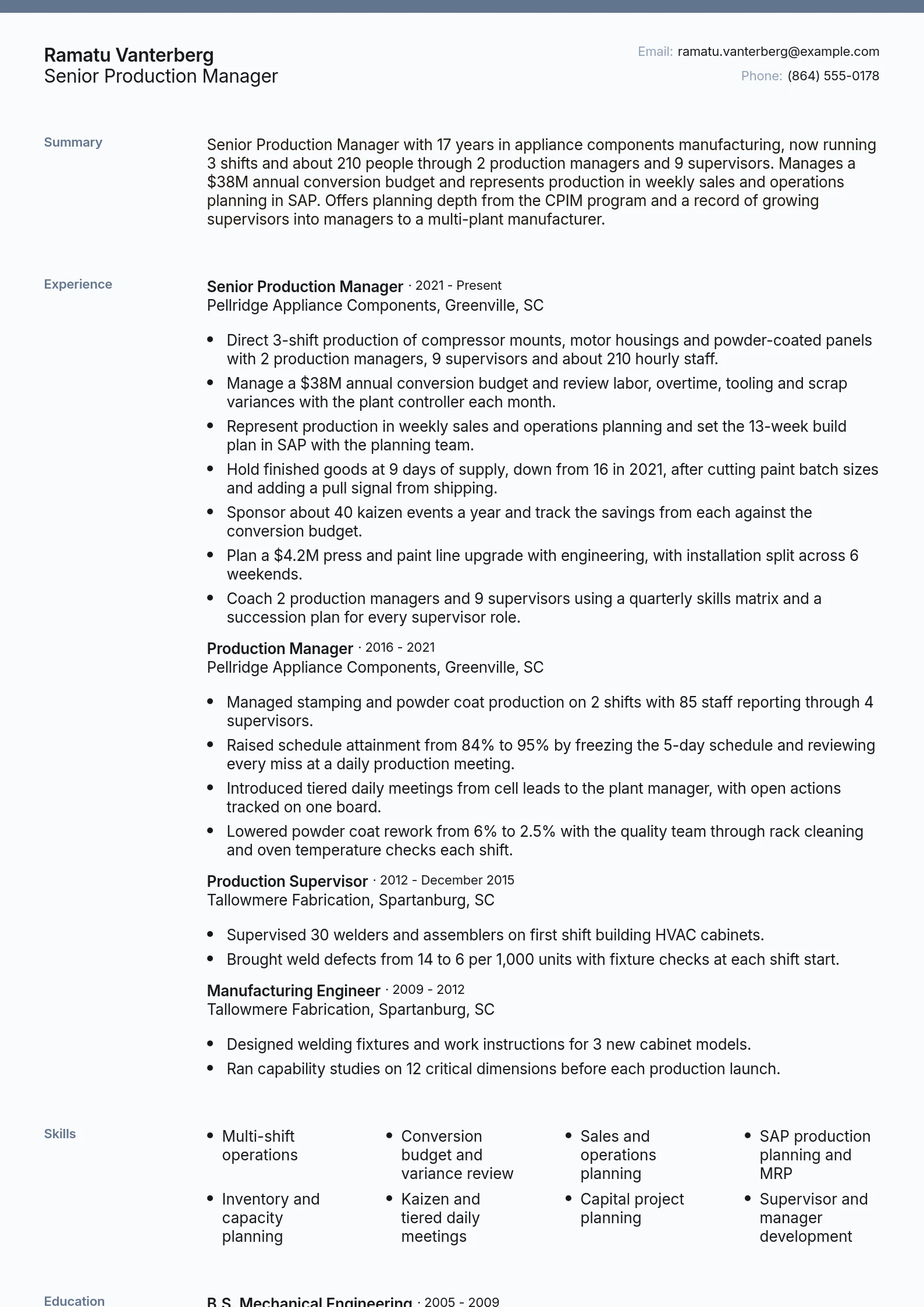 Senior Production Manager