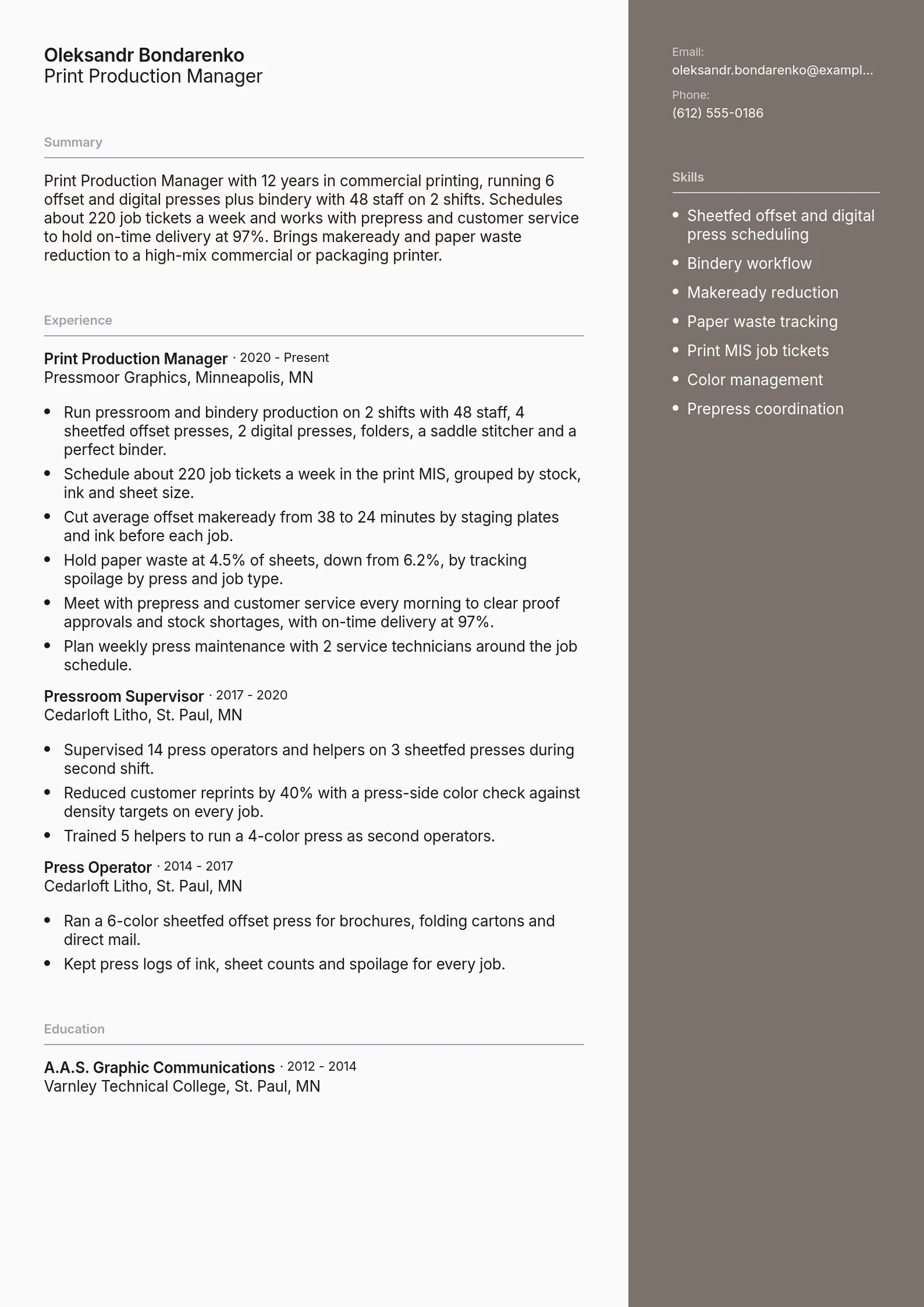Print Production Manager