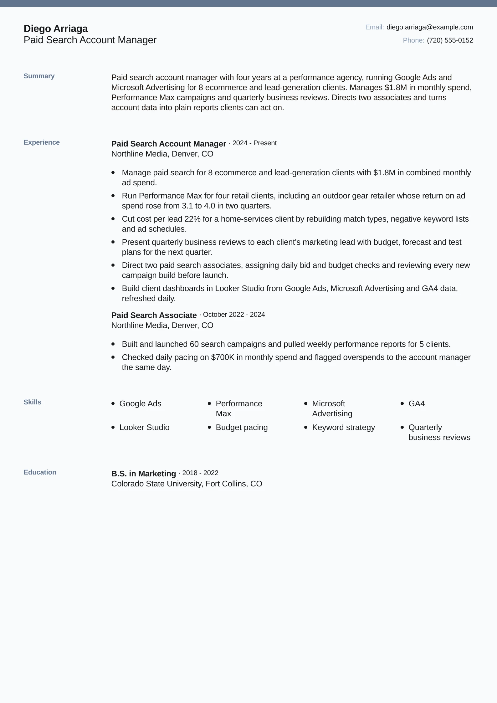 Paid Search Account Manager