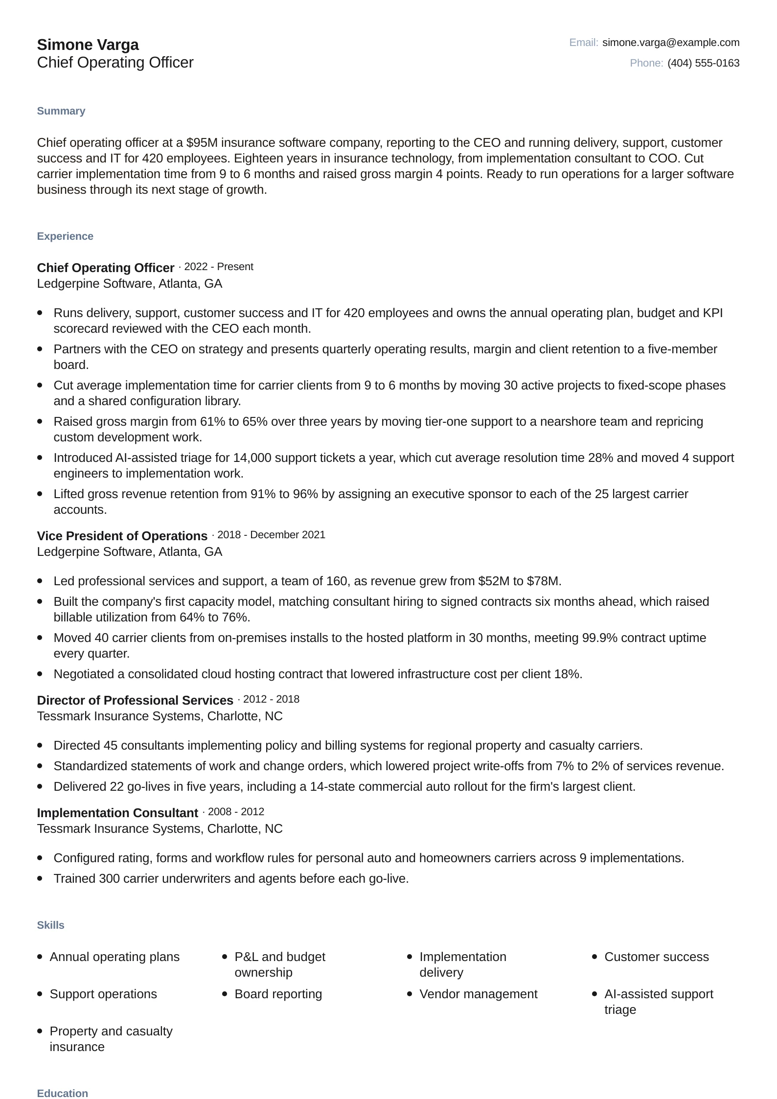 Chief Operating Officer