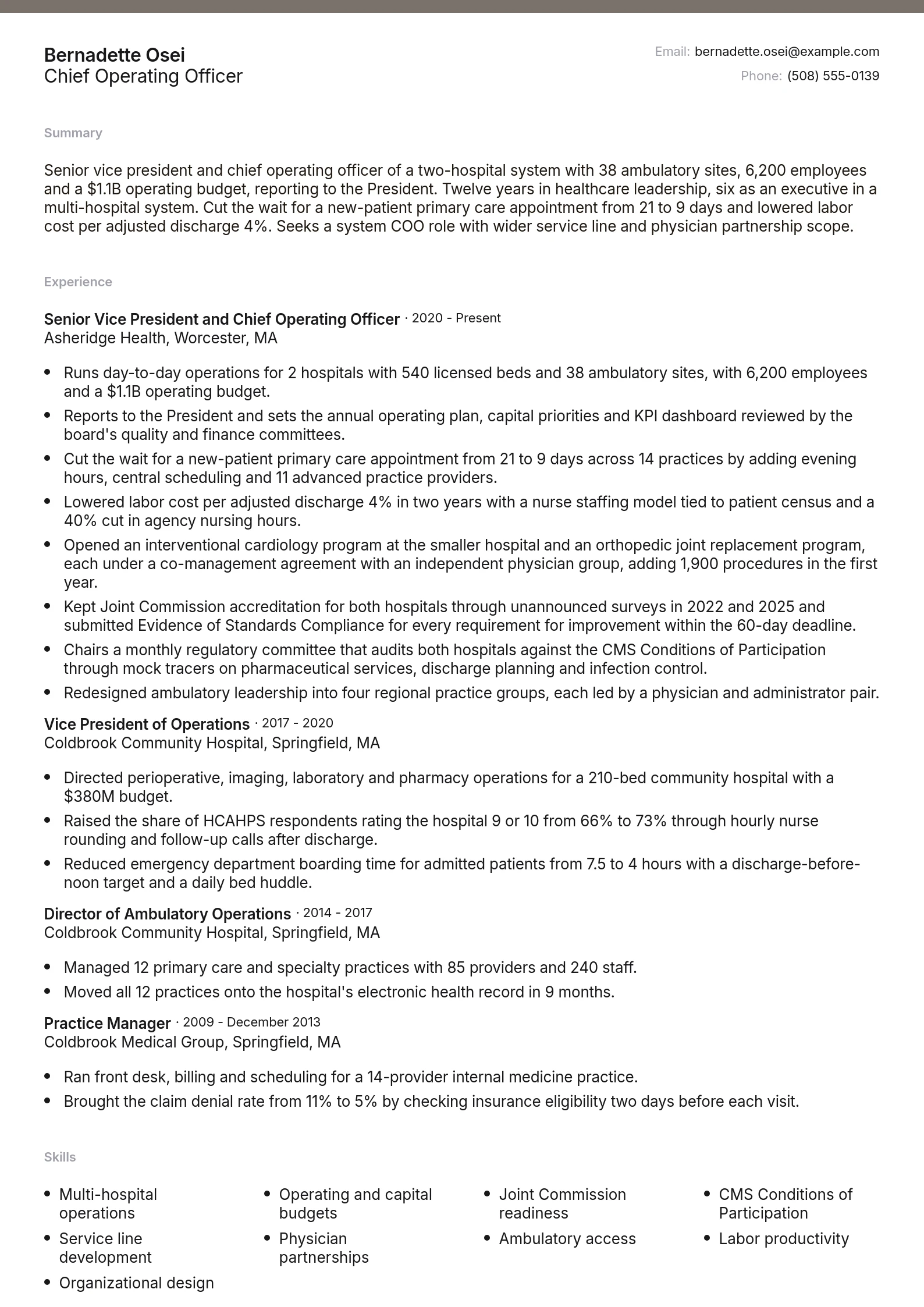 Chief Operating Officer