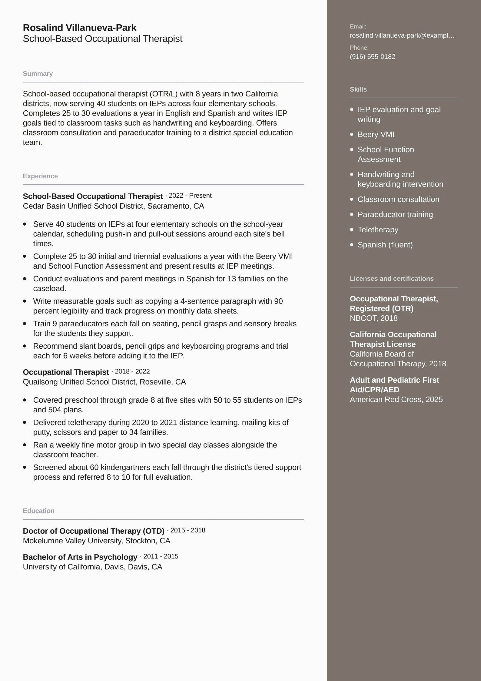 School-Based Occupational Therapist