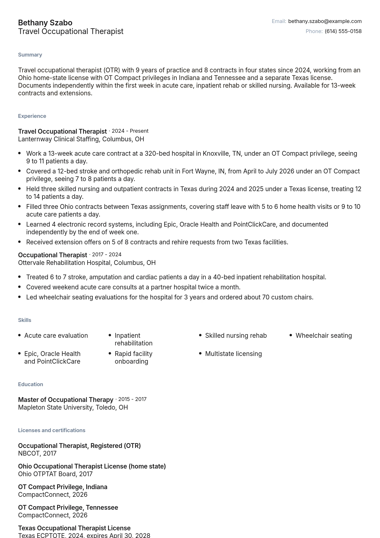 Travel Occupational Therapist
