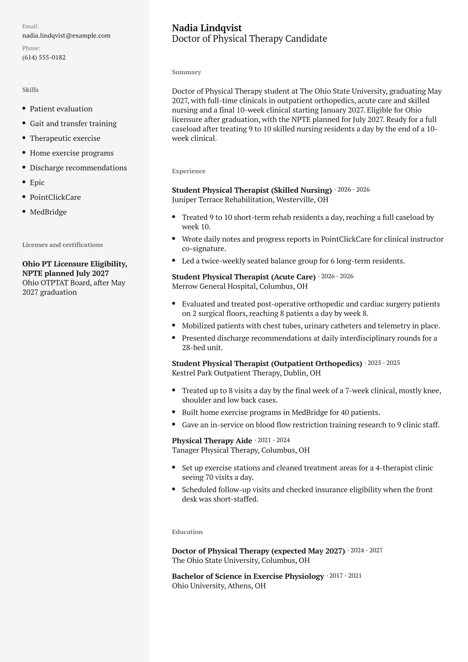 Doctor of Physical Therapy Candidate