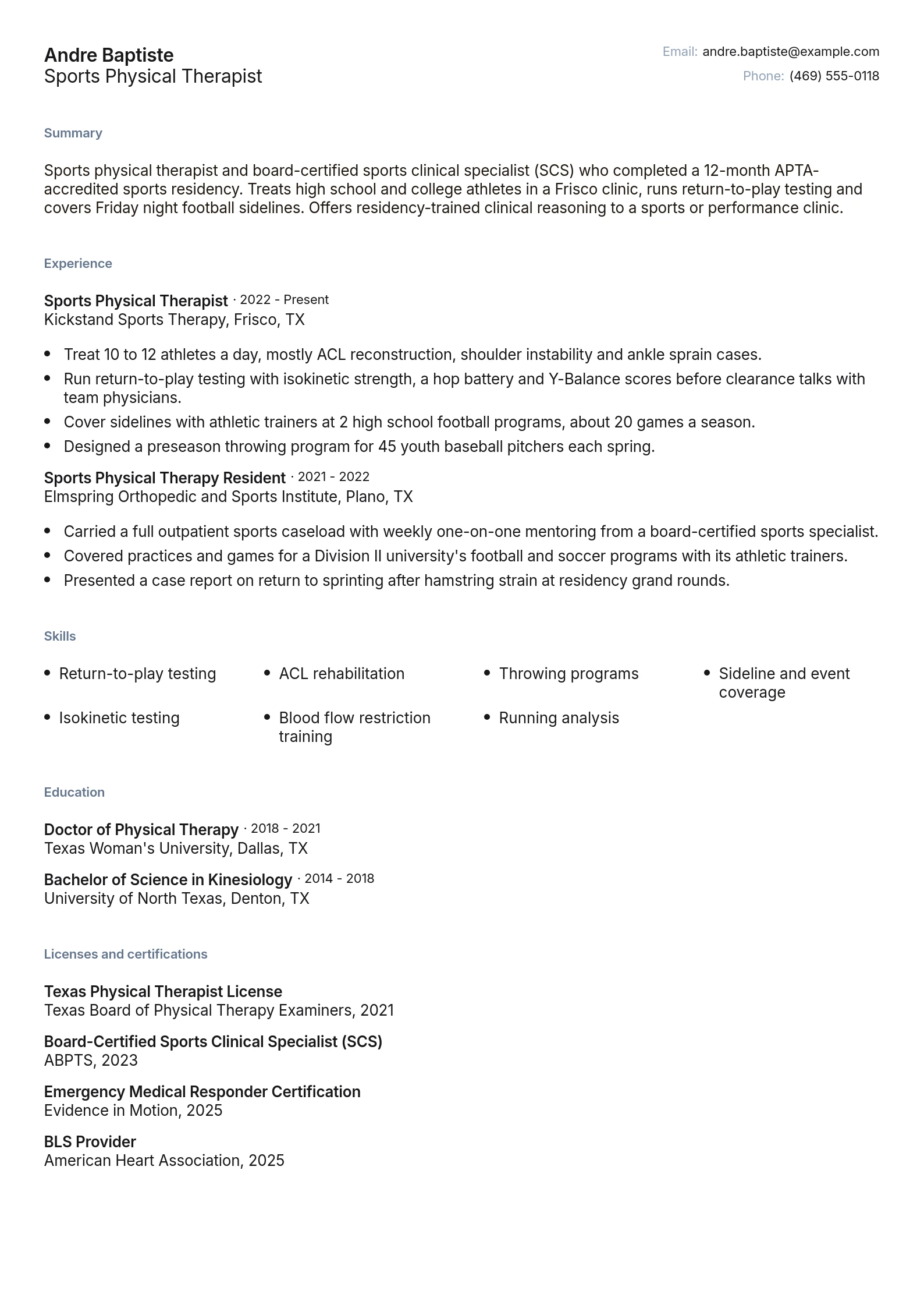Sports Physical Therapist