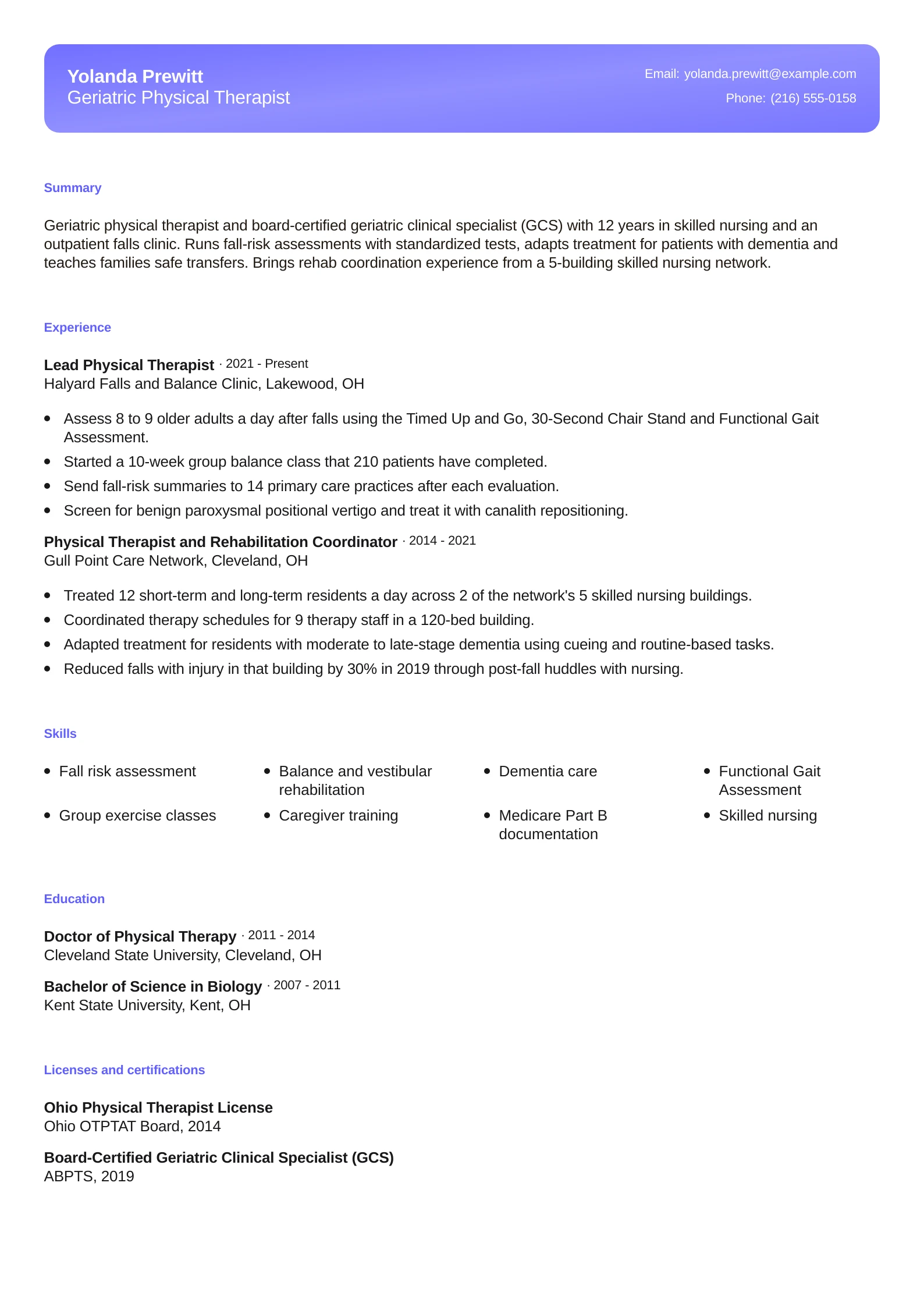 Geriatric Physical Therapist