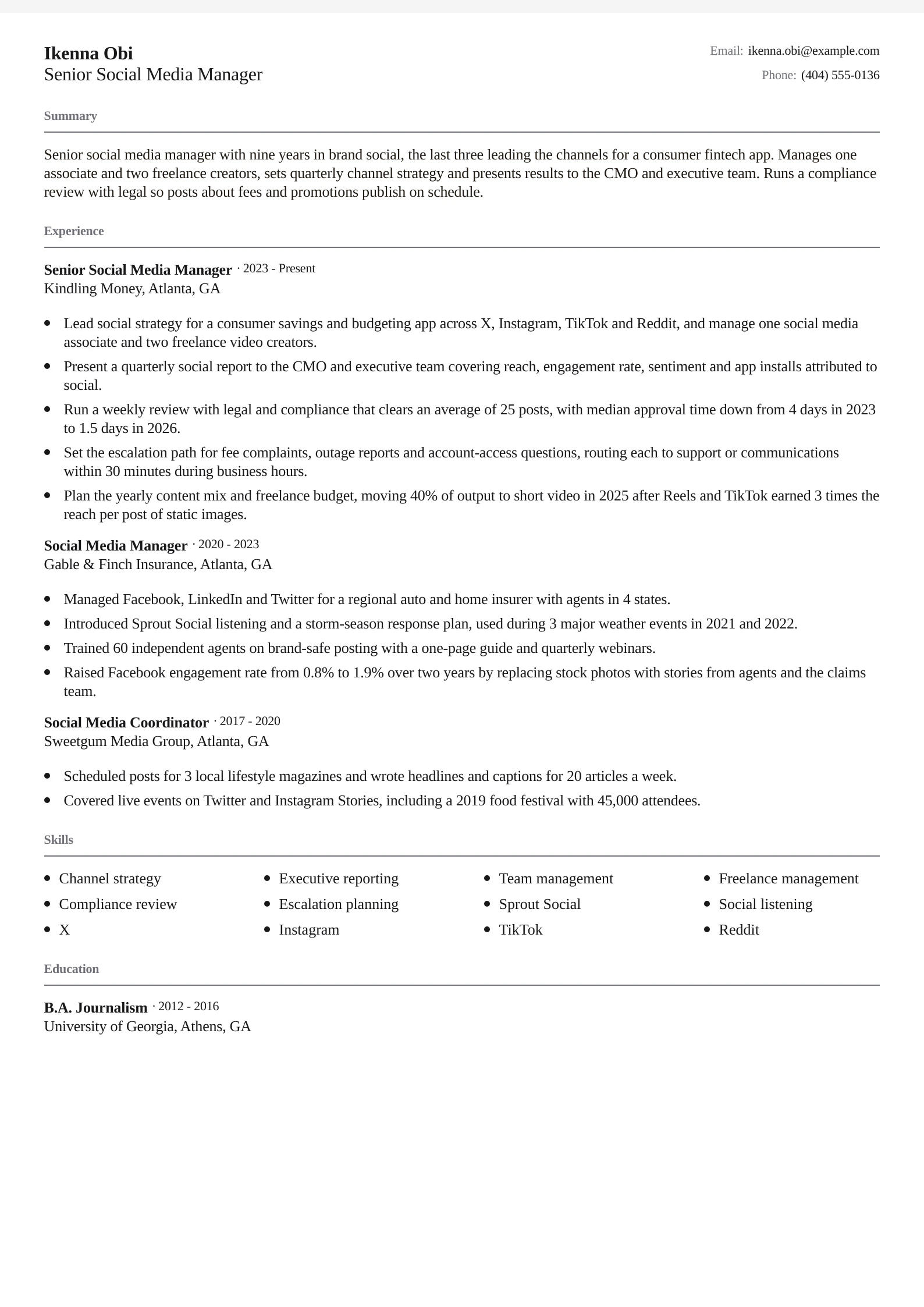 Senior Social Media Manager