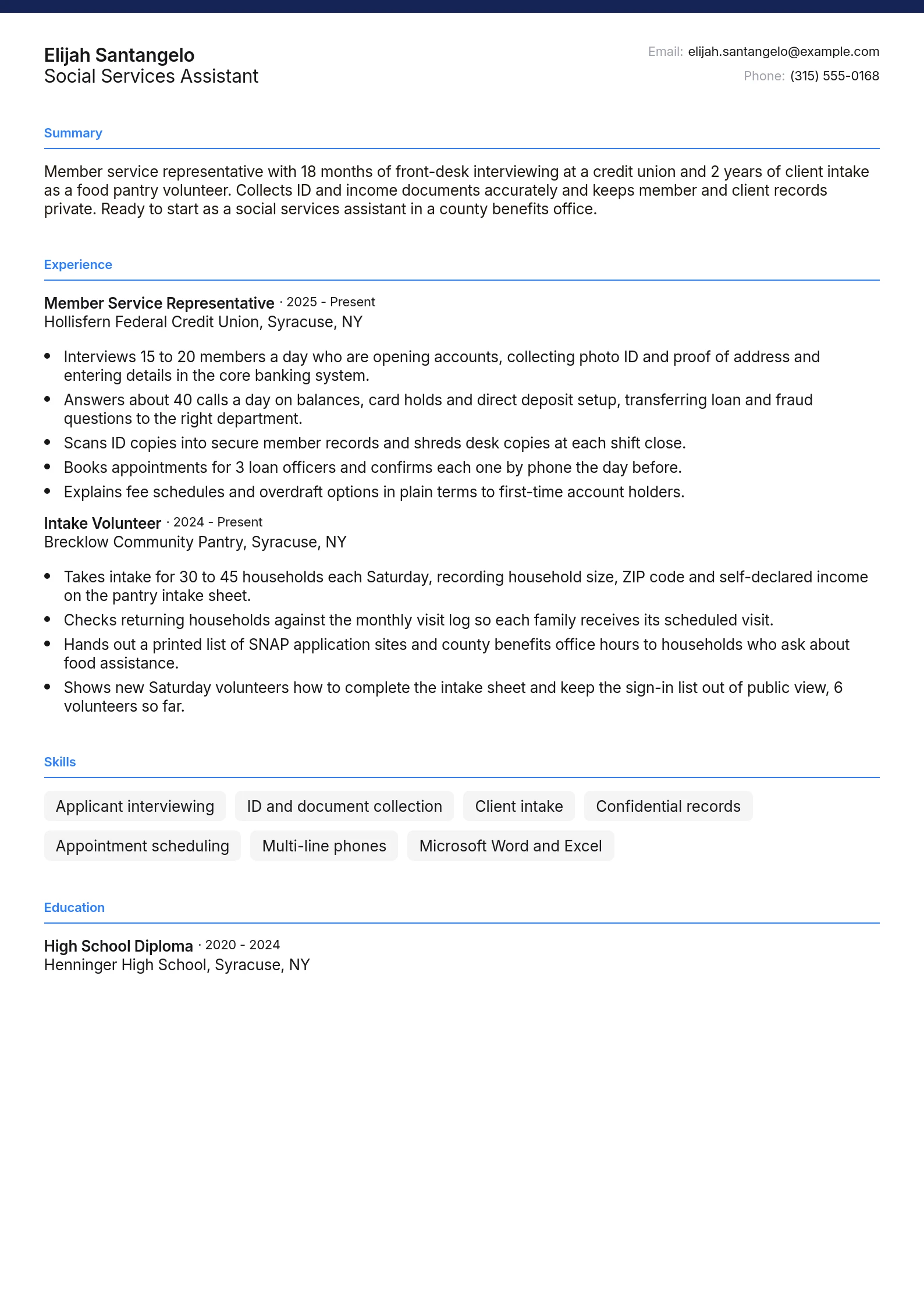 Social Services Assistant