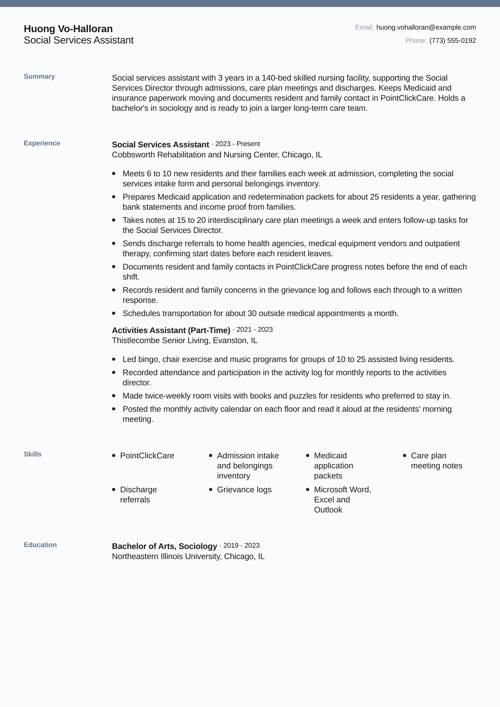 Social Services Assistant