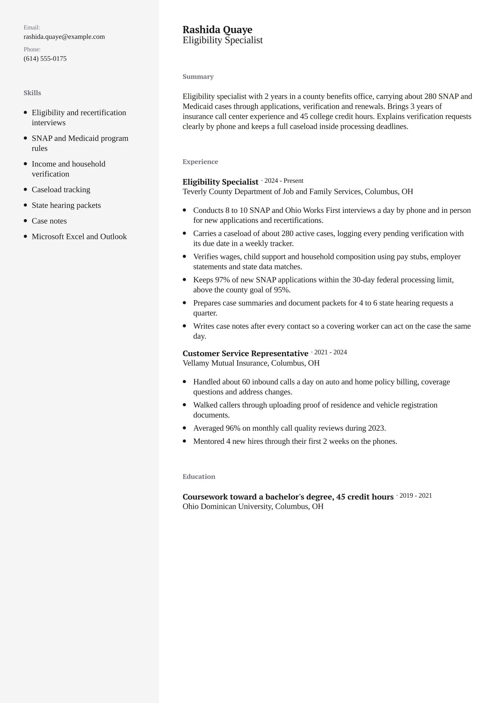 Eligibility Specialist