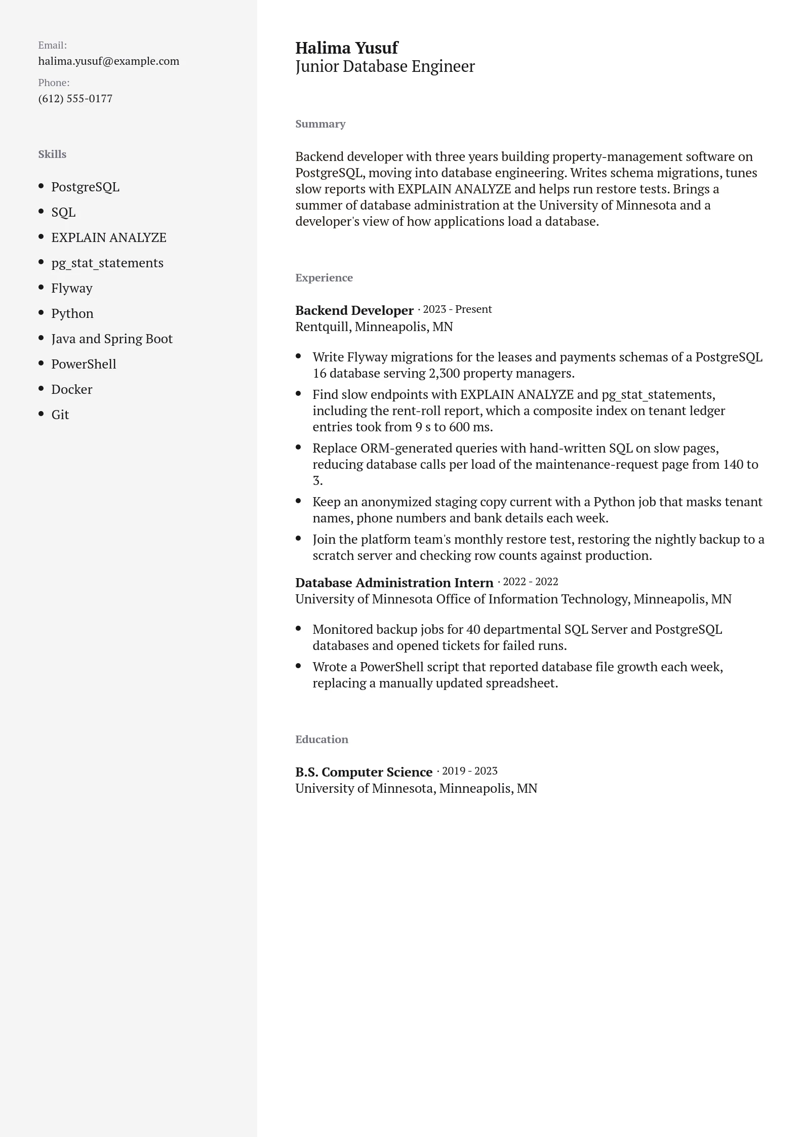 Junior Database Engineer